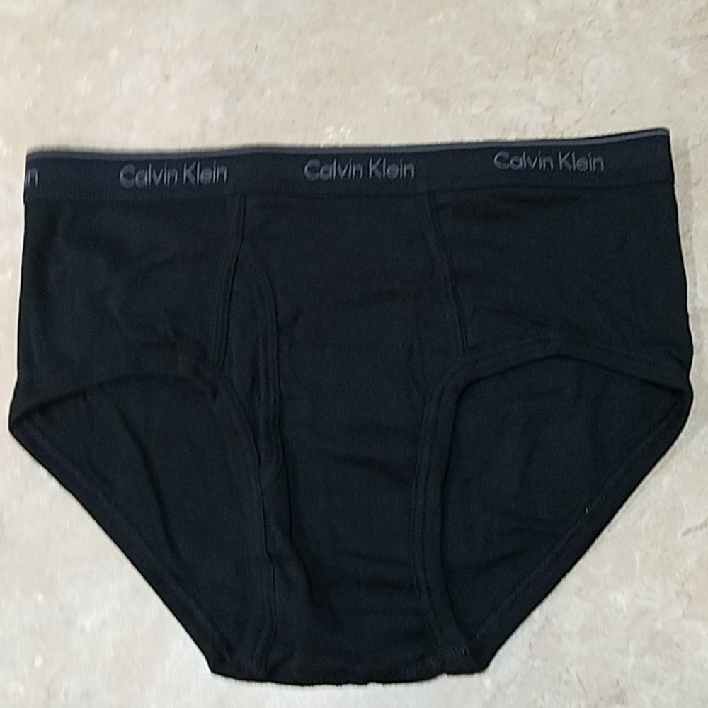 Calvin Klein Mens Black Cotton Briefs M. NWOT
